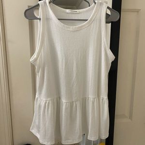 White ruffle tank blouse